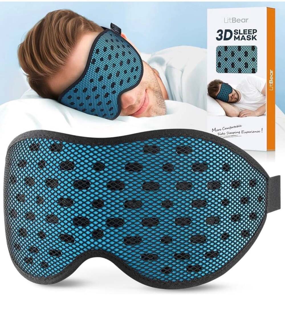 3D Sleep Mask Breathable Eye Cover Blue